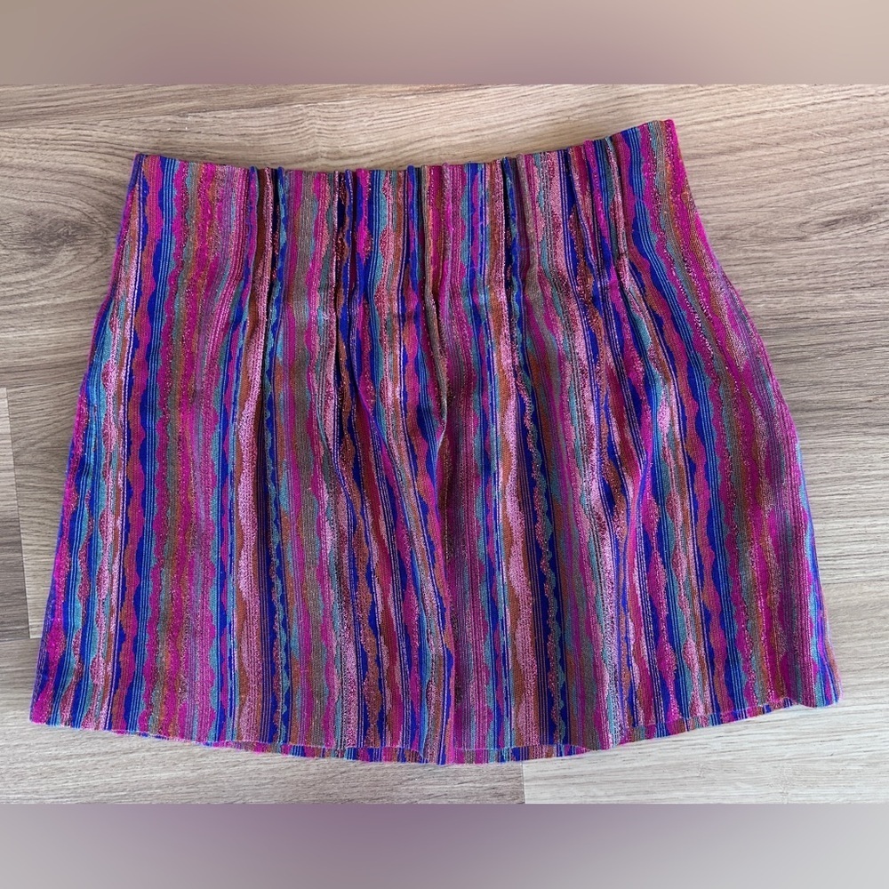 Rory Beca Colorful Multicolor Stripe Tapestry Mini Skirt Size 4